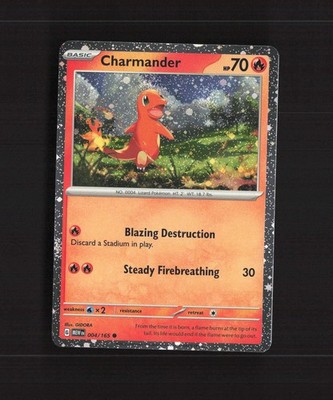 Charmander 004/165 Scarlet & Violet 151 Cosmos Holo HALOO SWIRL