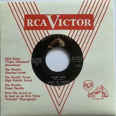 BARRY DE VORZON - FALSE LOVE / RAINDROPS ON MY WINDOW - ORIG. US RCA
