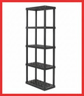 5-Tier Medium Plastic Garage Storage Shelving Unit, Black (12 W X 64 H X 24 D)