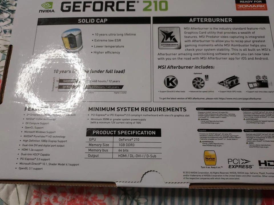 Nvidia Geforce 210 pci-2 Graphic Card - Image 2 of 4