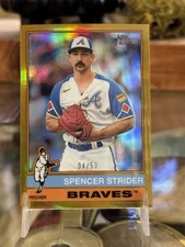 2025 Topps Heritage Spencer Strider Gold Refractor 4/50 #435 SP