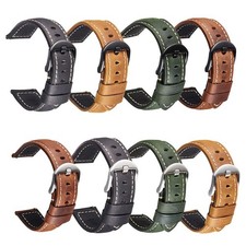 Quality Vintage Calf Genuine Leather Watch Straps Mens Pin Buckle Band 20mm-26mm