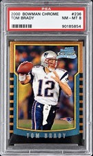 2000 Bowman Chrome Tom Brady #236 (RC) Rookie Card Patriots PSA 8