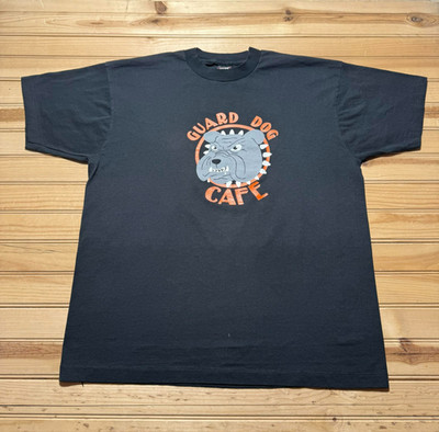 Vintage 90s Guard Dog Cafe Let The Bulldogs Eat Grunge Punk Skater Shirt Size XL
