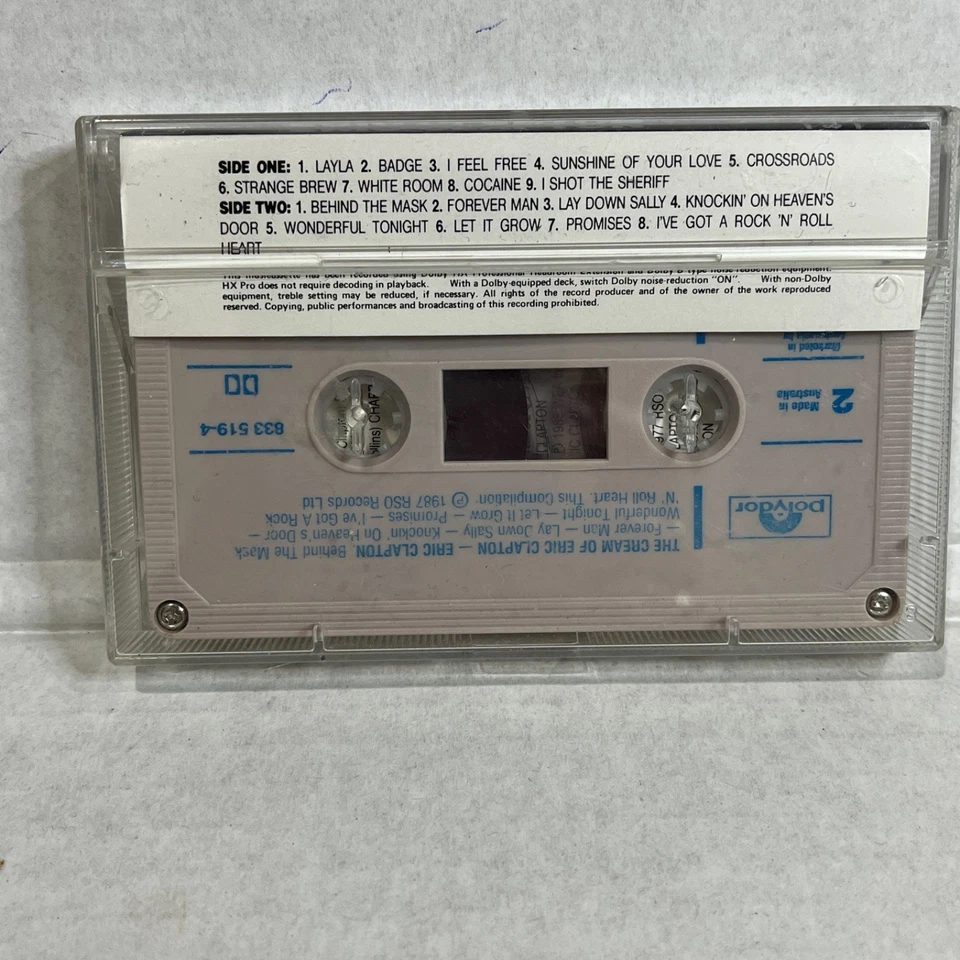 Eric Clapton The Cream of Eric Clapton Cassette Tape 1987 Vintage Aus Pressing - Image 2 of 3