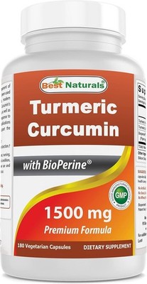 1PK Naturals Turmeric Curcumin 1500mg/Serving w Bioperine 180 Veggie Capsules