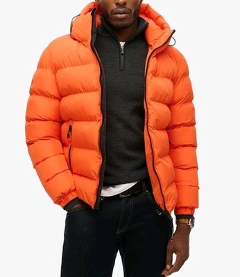 H&M Divided Quilted Puffer Zip Orange Jacket Small
