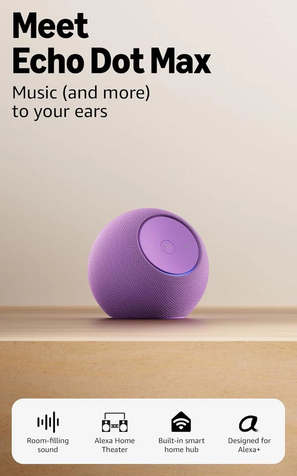 Neu 2025 Amazon Echo Dot Max mit raumfüllendem Sound, Smart Home Hub, Alexa+
