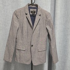J. Crew Chambray Women's Blazer Size 4 Faux Chest Pocket Good Condition