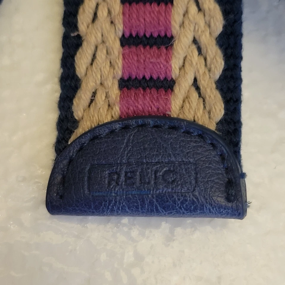 Relic by Fossil Woven Belt 37" Retro 90s-Inspired Preppy Nautical Heritage Style - Image 2 of 4
