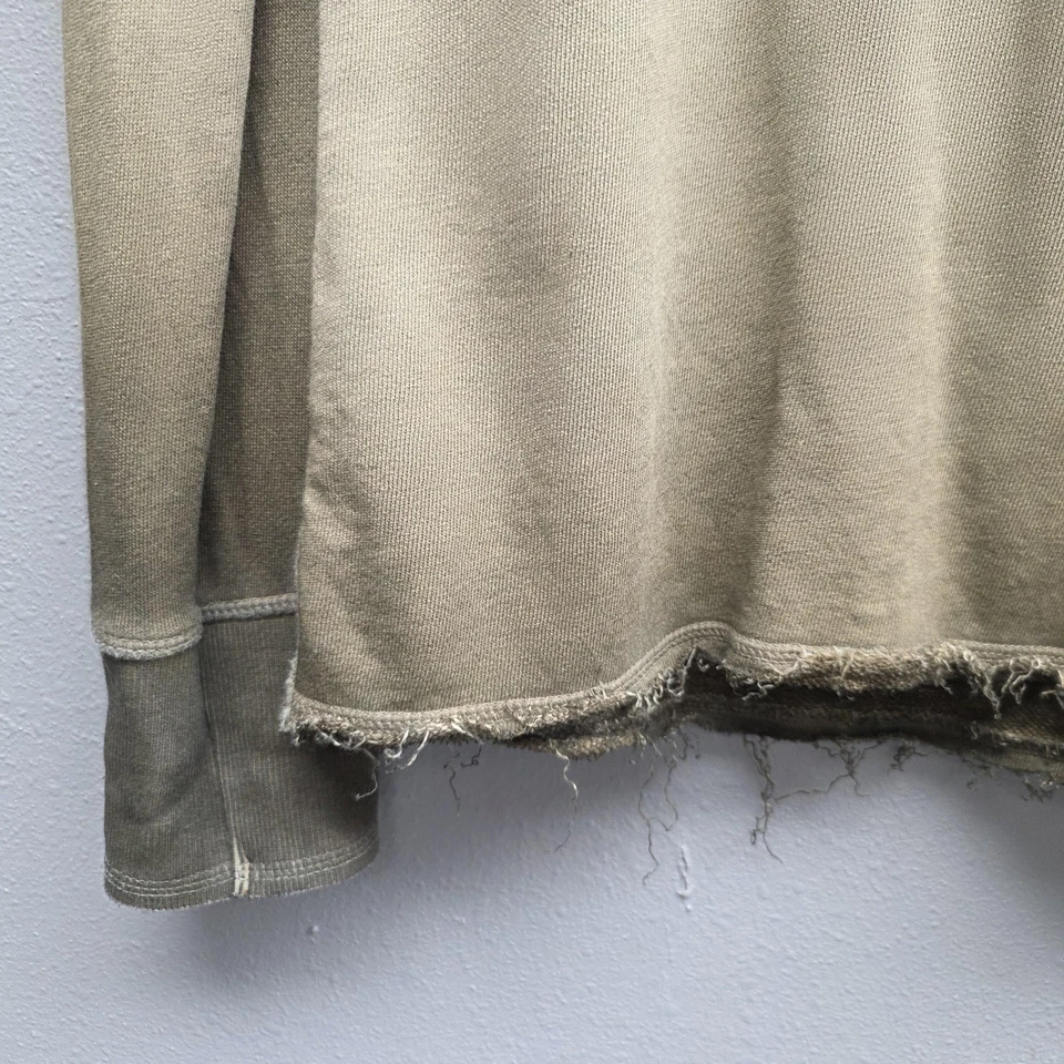 Sudadera Harley-Davidson para mujer mediana verde envejecida dobladillo crudo 99038-18VW Foto 3 de 4