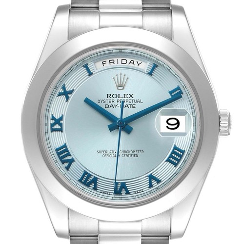 Rolex President Day-Date 41 Platinum Ice Blue Dial Mens Watch ...