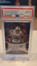 Quenton Nelson Auto Panini Select Blue Prizm 31/60 Card PSA Gem MT 10