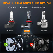 Upgraded 9005/HB3 Light Bulbs 2 Packs 32000LM Super Brightness 6500K White No