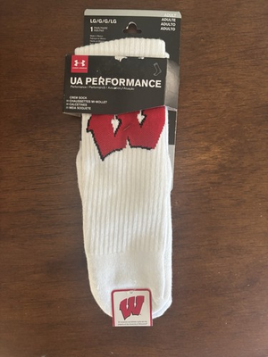 #ad #ad Wisconsin Badgers Under Armour Socks Large White $20.00