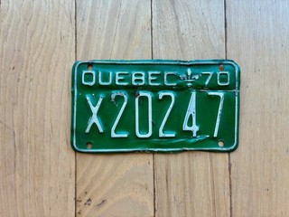 1970 Quebec Motorcycle Dealer License Plate