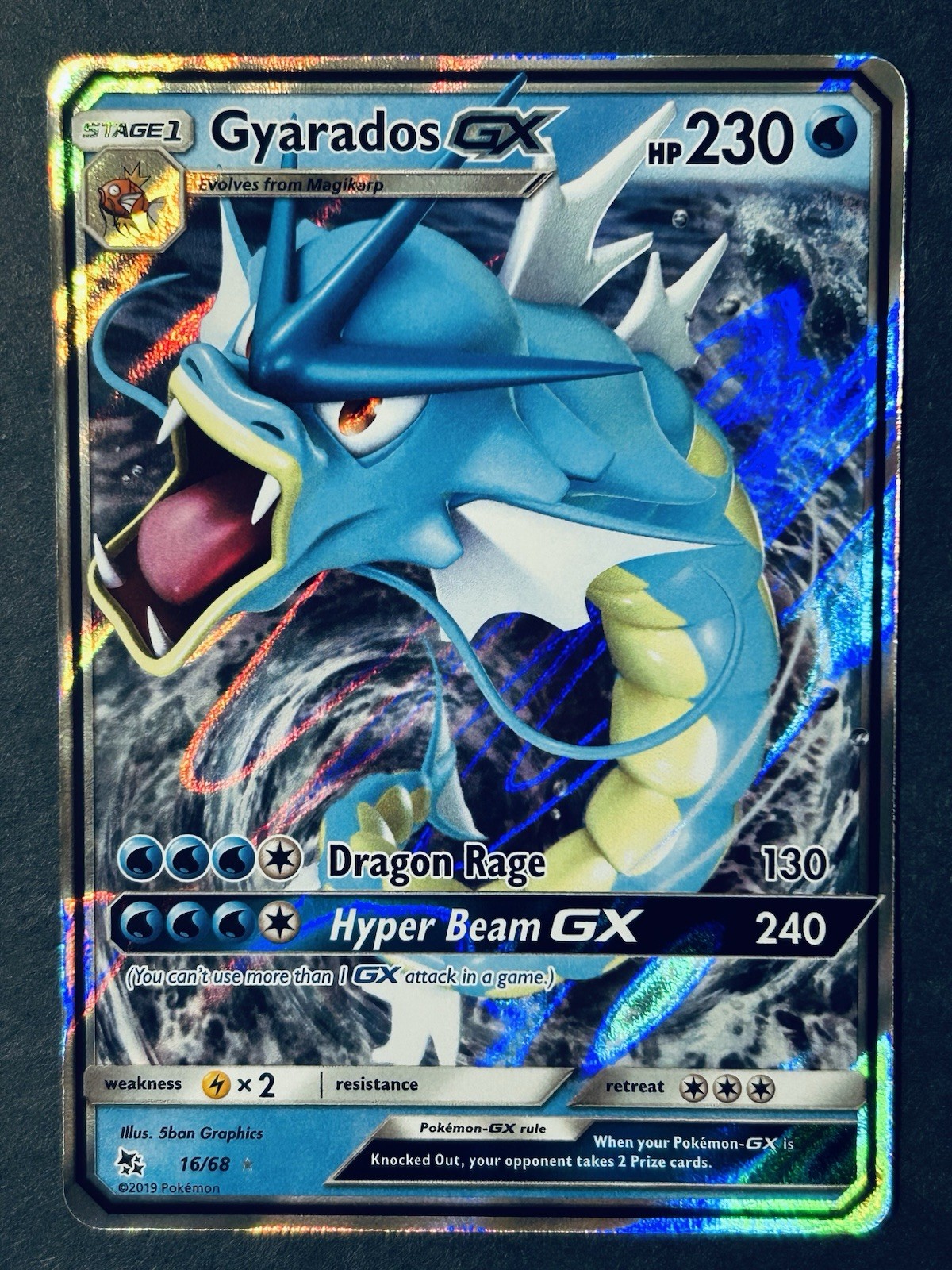 Gyarados GX 16/68 Hidden Fates Ultra Rare Pokemon Card