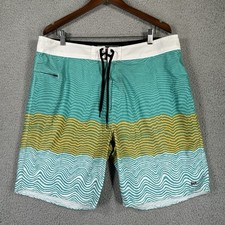 Lost Enterprises Board Shorts Men 38 Geometric Graphic Print Retro Surf Y2K Swim