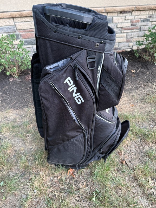 Ping Pioneer cart golf bag Black ,15 slots, cooler, with rain cover