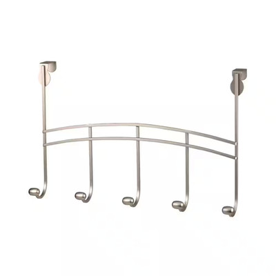 Duchess 19-1/2 In. L Decorative 5-Hook over the Door Rack in Satin Nickel
