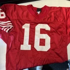 Joe Montana Signed San Francisco Red Football Jersey Sz 46 No COA