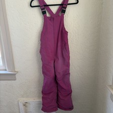 Lands End Squall Snow Bib Overalls Ski Pants Youth Size 7 Purple