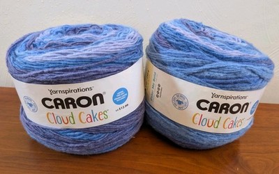 Caron Cloud Cakes Yarn Royal Treatment 8.5oz Lot Of 2 Blue Purple