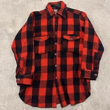 Woolrich Shirt Mens 15 M Vtg Buffalo Plaid Wool Flannel Hunter Hiker 40s 50s