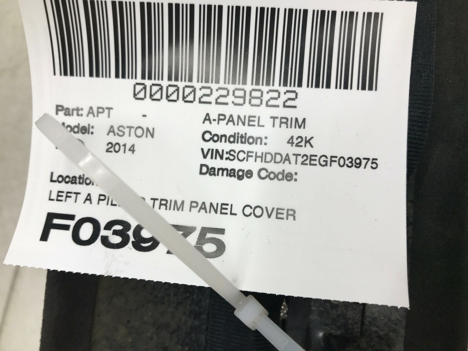 Aston Martin Rapide S 2014 Left Cover panel Black