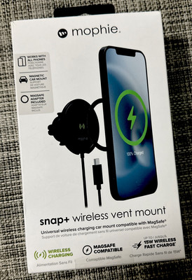 mophie Snap+ Wireless Vent Mount Wireless Charging -Black #SNP-WRLS-VNTMNT
