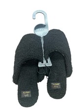 Alfani Slippers Womens BlackCozy Modern Slippers Size Md 7-8 FREE SCARF