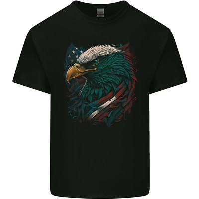Künstlerischer amerikanischer Weißkopfseeadler in Stars & Stripes Kinder T-Shirt Kinder
