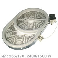 StrahlheizköRper Zweikreis 265X170Mm 2400/1500W 230V Glaskeramikkochfeld Herd