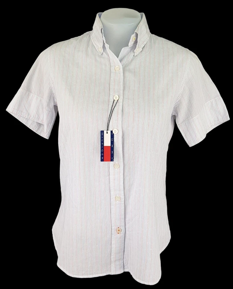 CAMISA DE NOCHE TOMMY HILFIGER Mujer Azul S/S Th Tela Monograma - S - PVP £89 Foto 4 de 4
