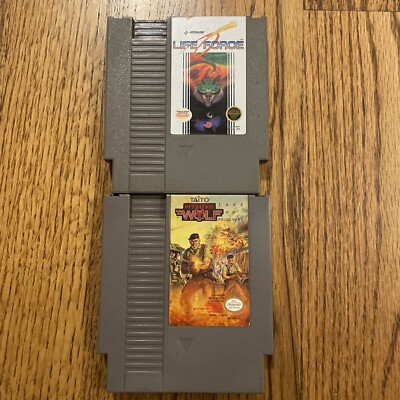  Operation Wolf & Life Force- NES (Nintendo, 1989) Authentic & Tested 