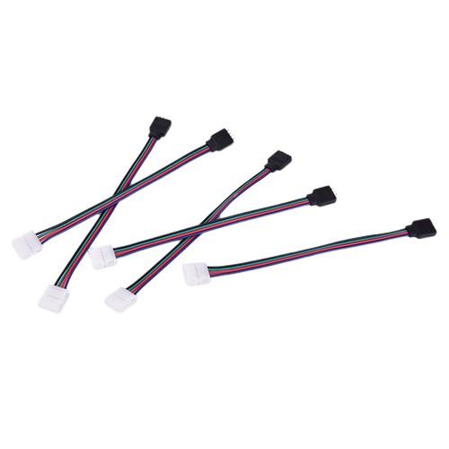 10PCS 10mm 4 Pin Male Female PCB Connector Cable For RGB 5050 3528 LED Stri-q HF - Picture 2 of 9
