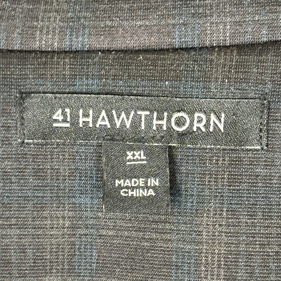 41 Hawthorn Blazer Womens XXL Gray Blue Plaid One Button Back Vent Long Sleeve - Image 4 of 4