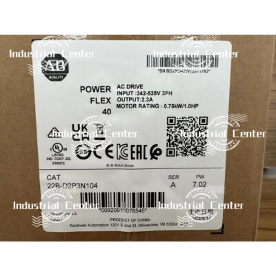 22B-D2P3N104 AB PowerFlex 40- 0.75 kW (1 HP) AC Drive Spot Goods Brand New Box!