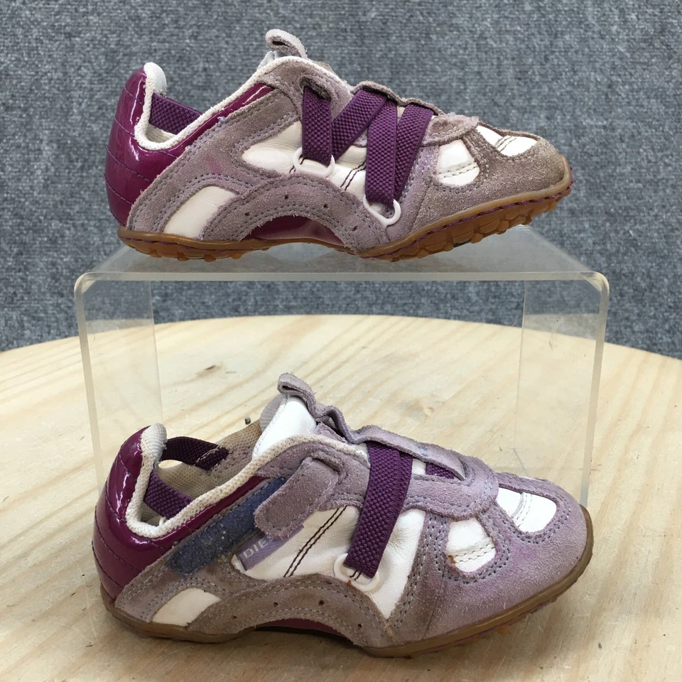 Diesel Zapatos Niños Pequeños 8 Mosley Informales Tenis Bajos Púrpura Gamuza Cuero Planos Foto 2 de 4