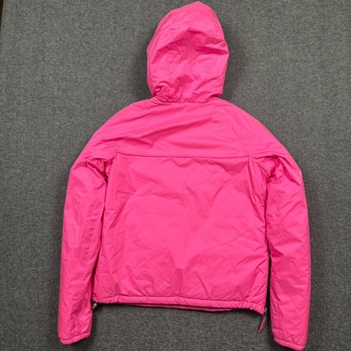 Abercrombie Fitch 1/2 Zip Pullover Windbreaker Womens L Pink Hooded Side Zippers - Picture 3 of 15