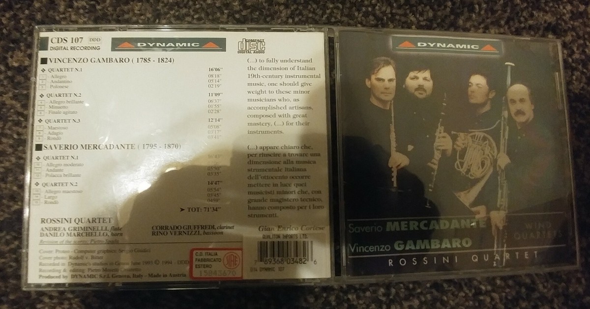 Mercadante / Gambaro wind quartest - Rossini Quartet - rare 1994