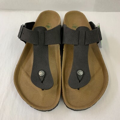 Birkenstock New w/ Box Medina Desert Dust Black Microfiber Vegan