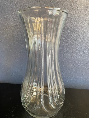 3 Piece-Vtg Hoosier&Unmarked 1B Clear Ribbed Vases 9 3/4"H 4 1/2"W #4087-B & 1B - Picture 3 of 7
