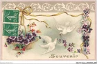 AKUP1-0027-WISHES - SOUVENIR - BASKET OF FLOWERS AND DOVES