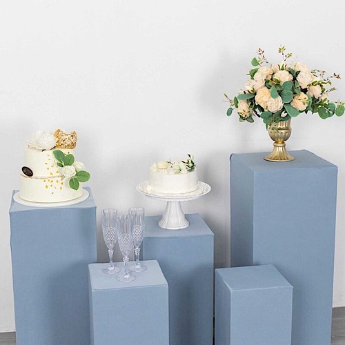 5 Rectangular Pedestal Fitted Spandex Display STAND COVERS Set Party Decorations - Picture 4 of 63