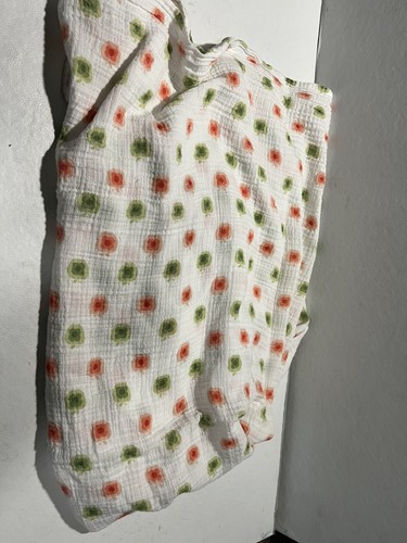 Aden + and Anais Baby Blanket Swaddle Muslin Orla Kiely Apples Pink Green Lovey