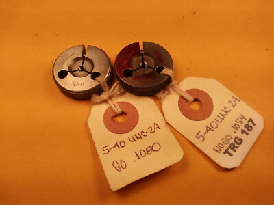 5 40 UNC 2A THREAD RING GAGE SET    GO .1080 / NO GO .1054  #5-40