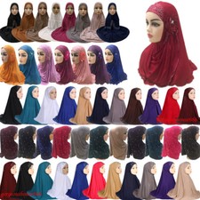 Instant Hijab Amira Turban Scarf Women Muslim Head Cover Shawls Headscarf Arab