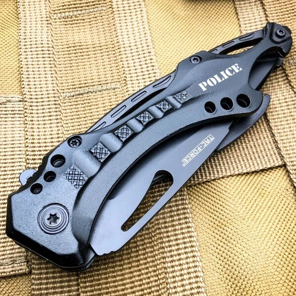 8 «ЧЕРНЫЙ пружинный открытый вспомогательный тактический полиции складное лезвие карманный нож новый - Изображение 4 из 4