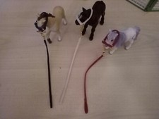 3-tlg Set-Fohlen Leder Halfter & Führstrick aushakbar,Bandagen für Schleich etc